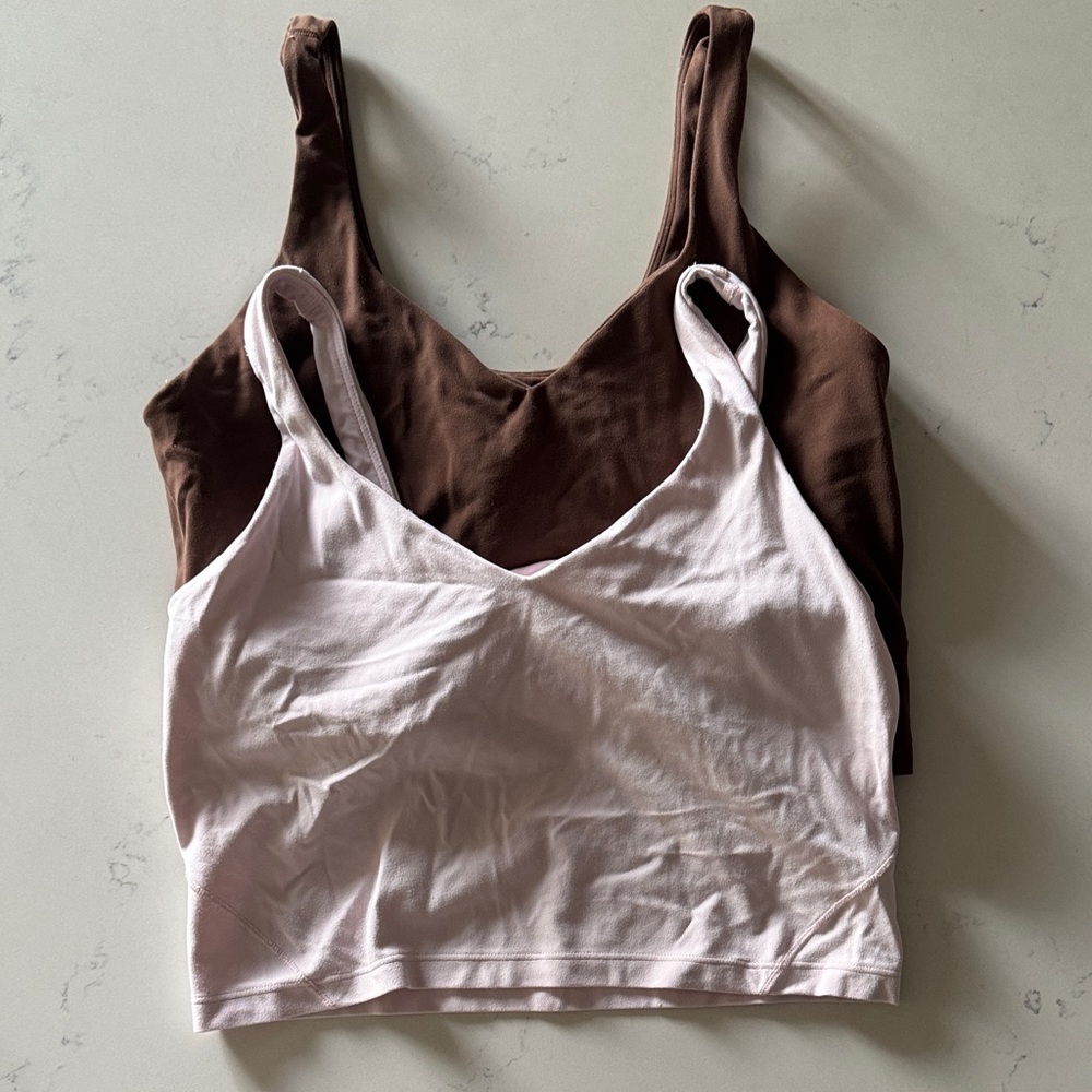 Lulu lemon align tanks - light pink and brown